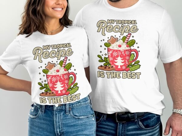 Tropisches Coquito Weihnachten T-Shirt, Traditionelles Kokosnuss Urlaubsgetränk Shirt, Festliches Puerto Rico Karibik Tee, Kokos Reisetop - Image 4