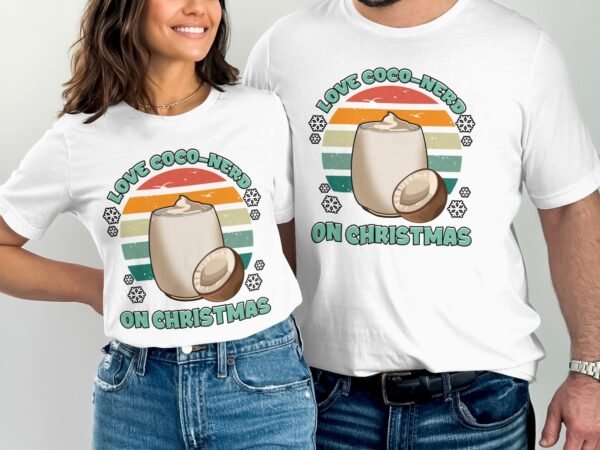 Tropisches Coquito Weihnachten T-Shirt, Traditionelles Kokosnuss Urlaubsgetränk Shirt, Festliches Puerto Rico Karibik Tee, Kokos Reisetop - Image 4