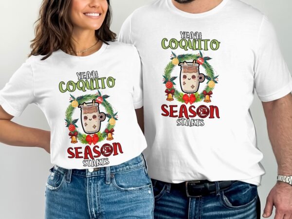 Tropisches Coquito Weihnachten T-Shirt, Traditionelles Kokosnuss Urlaubsgetränk Shirt, Festliches Puerto Rico Karibik Tee, Kokos Reisetop - Image 4