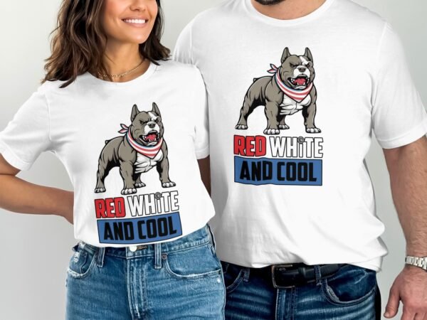 Nationalfeiertag Tshirt USA 4 Juli Outfit Veteran Patrioten Look Freiheit Style Amerika Rot Weiß Blau Pitbull Design Freiheitsfeiertag Stolz - Image 4