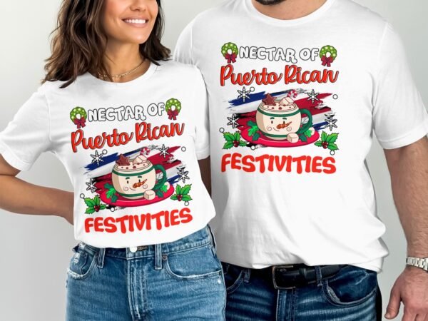 Tropisches Coquito Weihnachten T-Shirt, Traditionelles Kokosnuss Urlaubsgetränk Shirt, Festliches Puerto Rico Karibik Tee, Kokos Reisetop - Image 4