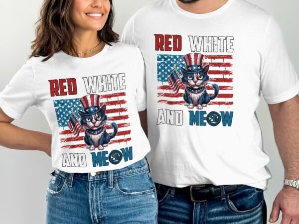 Nationalfeiertag T-Shirt USA 4 Juli Outfit Veteran Patrioten Look Freiheit Style Amerika Böse Katze Flaggen Design Freiheitsstatue Stolz - Image 4