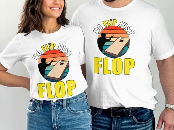 Cornhole Gartenspiel T-Shirt, Camping Freizeitspiel Shirt, Familien Sieger Outfit, Flip Flop Wurfsack Holzbrett Tee, Sommer Wurfspiel Champ - Image 4