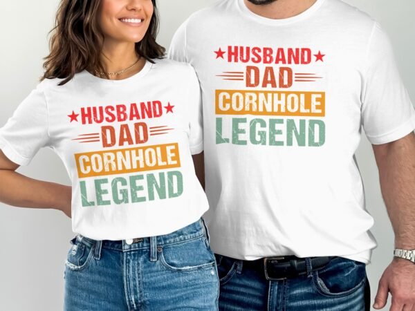 Cornhole Ehemann und Papa Gartenspiel T-Shirt, Familienfreizeitspiel Shirt, Turniersieger Outfit, Wurfsack Holzbrettspiel Tee, Outdoor-Spiel - Image 4