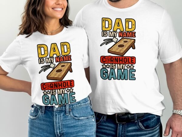 Cornhole Vater Gartenspiel T-Shirt, Camping Freizeitspiel Shirt, Familien Sieger Outfit, Wurfsack Holzbrettspiel Tee, Sommer Outdoor-Spiel - Image 4