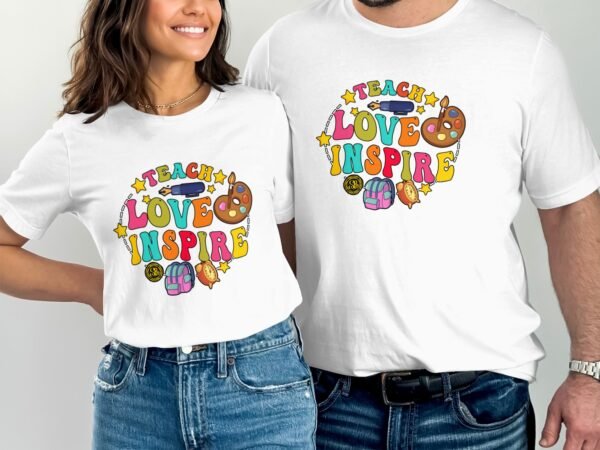Lehrer T Shirt, Lehren Liebe Inspirieren T Shirts, Lehrer Wertschätzung Geschenk T Shirt, Schul T Shirt, Abschlussgeschenk, Geschenke für - Image 4
