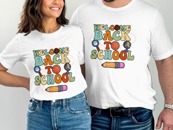 Willkommen Zurück Zur Schule T-Shirts, Retro Schuldesign, Lehrergeschenke, Schulanfang, Bunte Shirts, Alphabet Shirts, Studenten Shirts - Image 4
