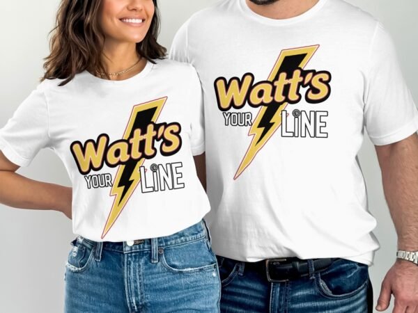 Funny Graphic Tee, Watt's Your Line T-Shirt, Humor Shirt, Unique Graphic Tee, Cool Lightning Bolt Shirt, Unisex Casual Tee, Gift Idea - Image 4