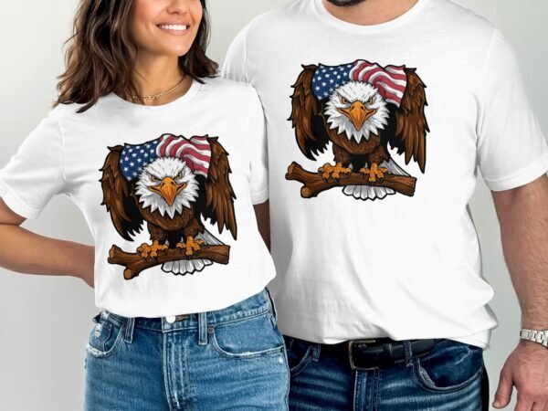 Unabhängigkeitstag Shirt Wappentier Adler USA 4 Juli Outfit Veteran Patrioten Look Freiheit Style Amerika Flaggen Design Weißkopfseeadler - Image 4