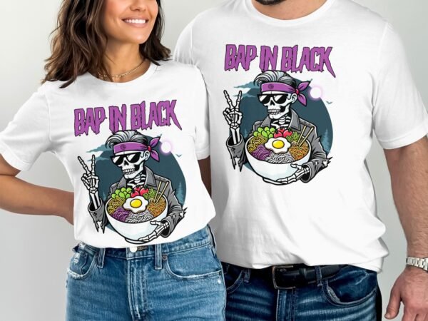 Anime Bibimbap Halloween T-Shirt, Koreanisches Essen Tee, Magisches Kostüm, Ramen MRE Zutaten Shirt, Wahnsinn Bowl Top, Gimbap Party - Image 4