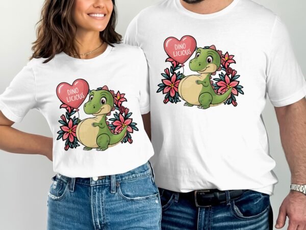 Kawaii Dino Babybauch T-Shirt Pregasaurus Schwangerschaft Verkünden Werdende Eltern Baby Magie Dino Print Mama Dinolicious Babyparty - Image 4
