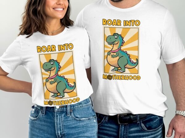 Brüll In Mutterschaft Shirt Pregasaurus T-Shirt Schwangerschaft Kleidung Dino Shirt Mama in Spe Familienzuwachs Shirt Babybauch Mode - Image 4