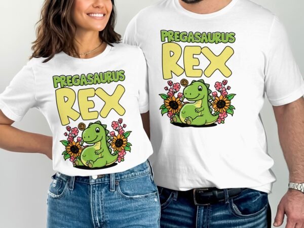 Pregasaurus Rex Shirt Schwangere Dinosaurier T-Shirts Baby Dino Shirts Werdende Mama T-Shirt Schwangerschaft Babyparty Familie - Image 4