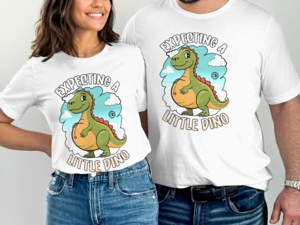 Erwarte Einen Kleinen Baby Dino T-Shirt Dinosaurier Eltern Liebe Pregasaurus T-Shirt Schwangerschaft Shirt Bald Mama Ankündigung Outfit - Image 4