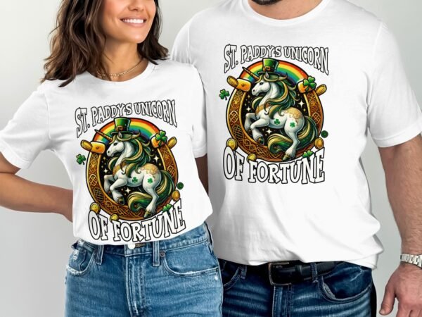 St Paddys Glück Einhorn Shirt St Patricks Day T-Shirt Irland Festival Tee Fun Hufeisen Regenbogen Tee Irische Feierlichkeiten Gold Freude - Image 4