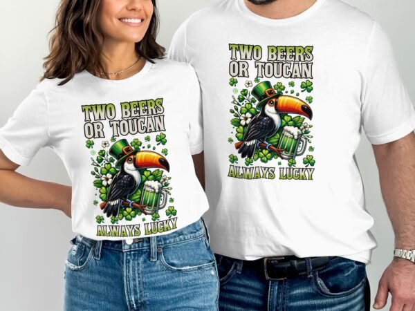 Lustiges T-Shirt mit Spruch Two Beers or Toucan, St. Patrick's Day Design, Immer Glücklich, Kleeblatt, Bierfans, Party Outfit, Geschenkidee - Image 4