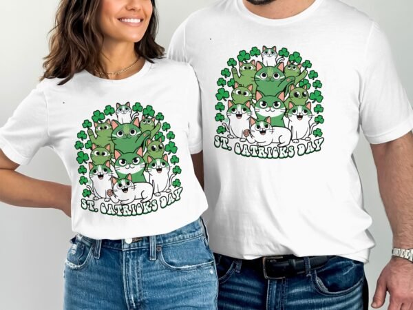 Lustiges St. Patricks Day T-Shirt, Katzen und Hunde T-Shirt, Tierliebhaber Geschenk, St. Catricks Day, Lustige Tiere Kleidung - Image 4