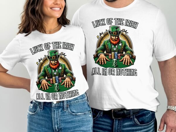 St. Patricks Day Poker Shirt, Casino Game T-Shirt, Glück des Iren, Alles oder Nichts T-Shirt, Karten Glück, Einzigartige Geschenkidee - Image 4