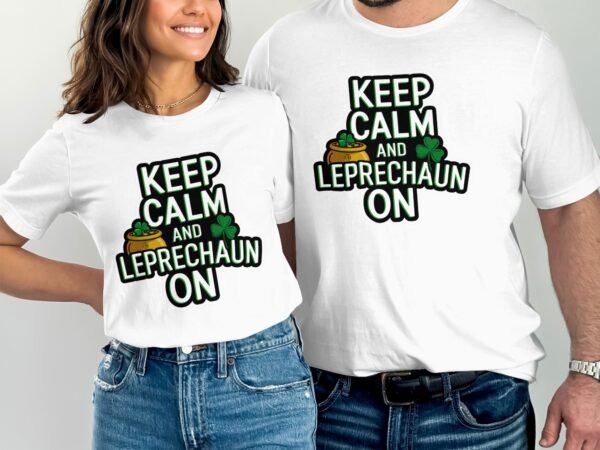 Lustiges Irisches St Patricks Day T-Shirt Halten Sie Ruhe und Kobold weiter Lustiger Kobold Spruch T-Shirt Geschenkidee - Image 4