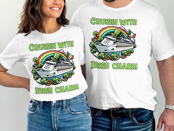 St. Patrick's Day T-Shirt, Irish Charm Cruise Shirt, Holiday on a Ship Top, Cruising Vacation Tee, Festive Saint Patrick Tee - Image 4