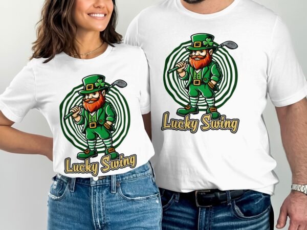 Lustiger St. Patrick's Day Golf T-Shirt, Irish Golfspieler Grafik Tee, Glücklicher Golfer, Perfektes Golfgeschenk, Grüner Glücksbringer - Image 3
