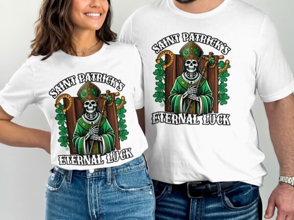 Saint Patrick's Eternal Luck T Shirt, Irisches Festival Outfit, Geschenk Fuer Ihn, Geschenk Fuer Sie, Lustiges Skelett Alten Gluck - Image 3