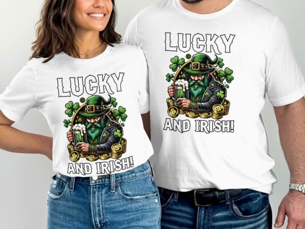 Lustiges Irisches T-Shirt, Kleeblatt Grafik, Geschenke für St. Patrick's Day, Lustiger Trinker, Irisch und Glücklich T-Shirt, Grünen Bart - Image 3