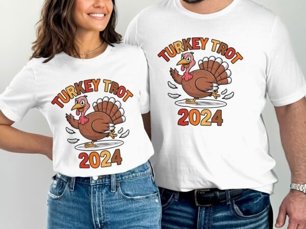 Herbstliches Erntedankfest T-Shirt, Traditionell Amerika Kanada Top, Lustiges Truthahn Rennen TROT Shirt, Festliches Geflügel Kürbis Tee - Image 4