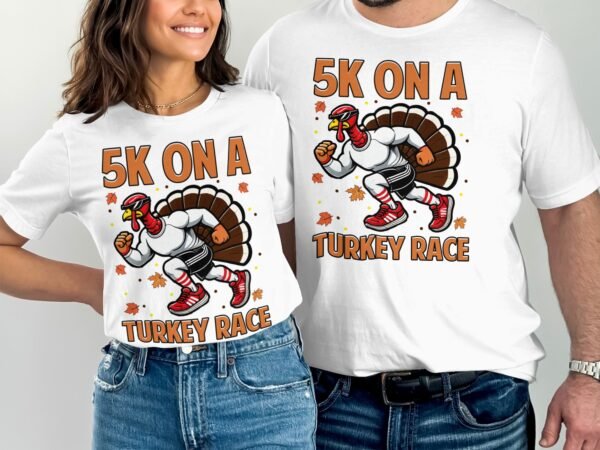 Herbstliches Erntedankfest T-Shirt, Traditionell Amerika Kanada Top, Lustiges Truthahn Rennen TROT Shirt, Festliches Geflügel Kürbis Tee - Image 4