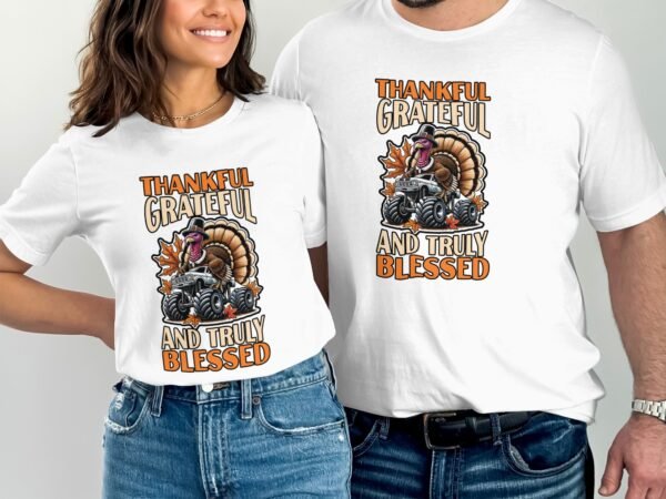 Herbstliches Erntedankfest T-Shirt, Traditionell Amerika Kanada Top, Lustiges Dino T-Rex Truthahn Shirt, Festliches Geflügel Kürbis Tee - Image 4