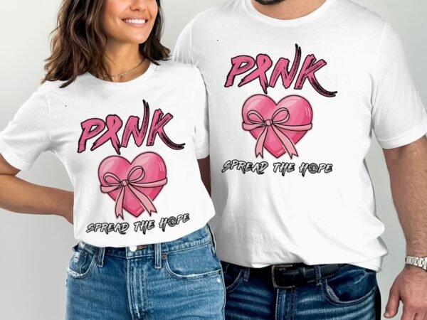 Kampf Stärke Hoffnung Brustkrebs Bewusstsein T-Shirt, Vorsorgeuntersuchung Gesundheit Tee, Hilfe Symbol der Solidarität Pinke Schleife Top - Image 4