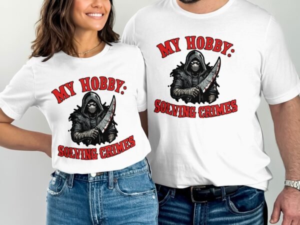 Kriminalfälle True Crime T-Shirt, Mystische Horror Geschichten für Krimi Fans Tee, Rätsel Maskierter Verbrecher Top, Ermittlungen Shirt - Image 4