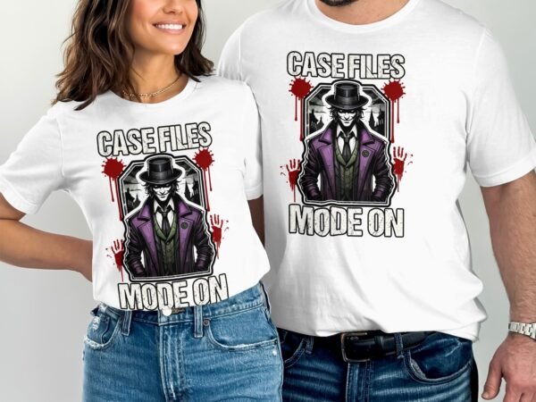 Kriminalfall True Crime T-Shirt, Geheimnis Horror Geschichten für Krimi Fans Tee, Rätsel Verdächtiger Detektiv Top, Joker Ermittlungen Shirt - Image 4