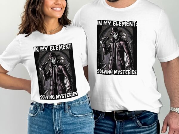 Kriminalfälle True Crime T-Shirt, Mystisches Lösen von Horror Geschichten für Krimifans Tee, Maskiertes Detektiv Top, Ermittlungen Shirt - Image 4