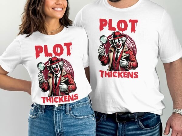 Kriminalfall True Crime T-Shirt, Horror Clown Geschichten für Krimi Fans Tee, Rätsel Verdächtiger Detektiv Top, Joker Ermittlungen Shirt - Image 4