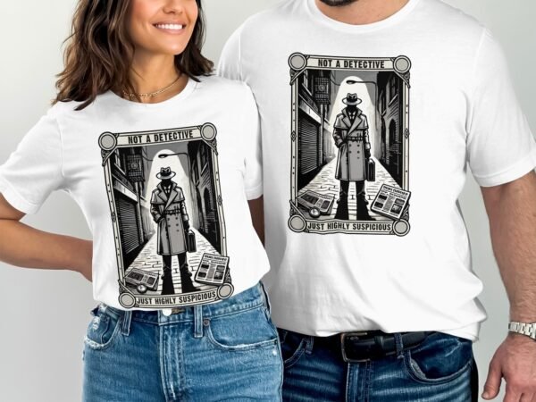 Kriminalfälle Tarot Karten T-Shirt, Mystische Tarotkarten für Krimi Fans Tee, Esoterik Kartenlegen Detektiv Top, Tarotdeck Wahrsager Shirt - Image 4
