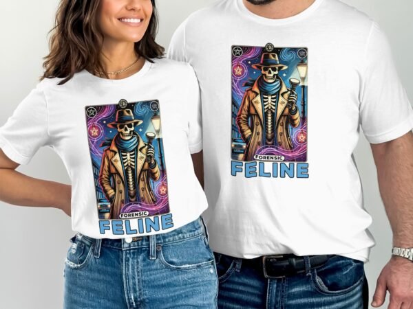 Kriminalfälle Tarot Karten T-Shirt, Mystische Tarotkarten für Krimi Fans Tee, Esoterik Kartenlegen Detektiv Top, Tarotdeck Wahrsager Shirt - Image 4