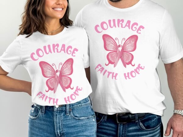 Kampf Stärke Hoffnung Brustkrebs Bewusstsein T-Shirt, Vorsorgeuntersuchung Gesundheit Tee, Hilfe Symbol der Solidarität Pinke Schleife Top - Image 4