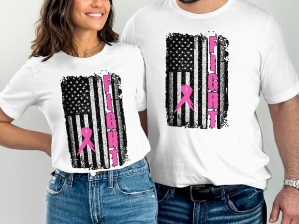 Kampf Stärke Hoffnung Brustkrebs Bewusstsein T-Shirt, Vorsorgeuntersuchung Gesundheit Tee, Hilfe Symbol der Solidarität Pinke Schleife Top - Image 4