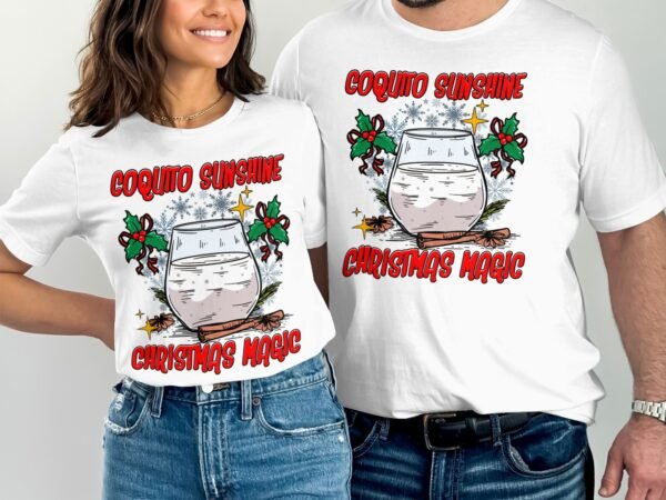 Tropisches Coquito Weihnachten T-Shirt, Traditionelles Kokosnuss Urlaubsgetränk Shirt, Festliches Puerto Rico Karibik Tee, Kokos Reisetop - Image 4