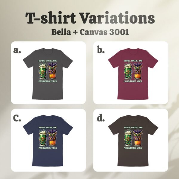 Schickes T-Shirt zum St. Patricks Day und Mardi Gras, Perfekt für Feierlichkeiten, Beads Brews and Masquerade Vibes Design - Image 6