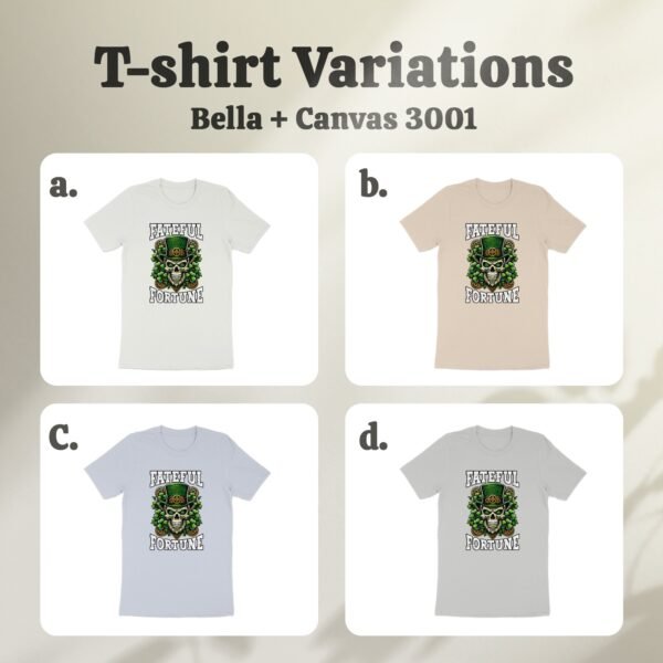 Irisches Schicksal Totenkopf T-Shirt, Gruseliger Schädel und Kleeblätter, St. Patrick's Day Glücksshirt, Harte Männermode, Trendiges Design - Image 7