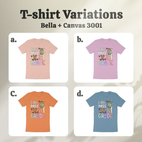 Kleine Miss 1 Klasse T-Shirt Abschied Kindergarten Schulanfänger Erstklässler Mädchen Geschenkidee Schulkind Schulanfänger Teddybär Set - Image 7