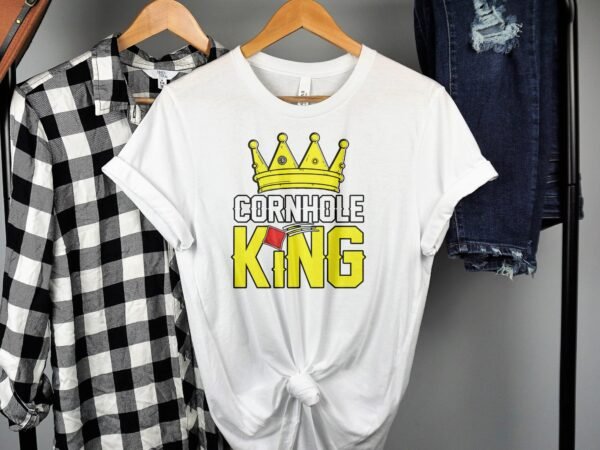 Cornhole König Gartenspiel T-Shirt, Camping Freizeitspiel Shirt, Familien Sieger Outfit, Wurfsack Holzbrettspiel Tee, Sommer Outdoor-Spiel - Image 2
