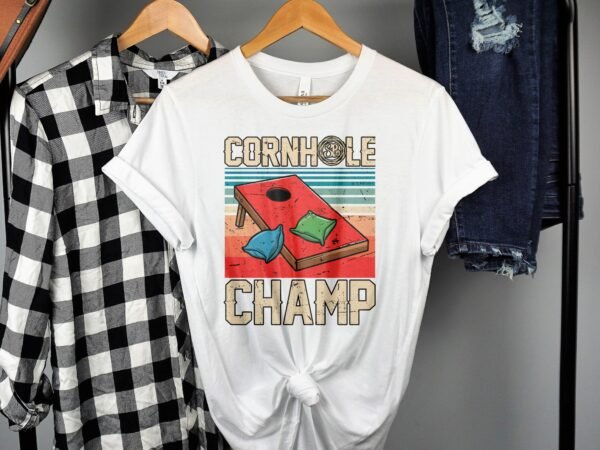 Cornhole Gartenspiel T-Shirt, Camping Freizeitspiel Shirt, Familien Sieger Outfit, Wurfsack Holzbrettspiel Tee, Sommer Outdoor-Spiel Champ - Image 2