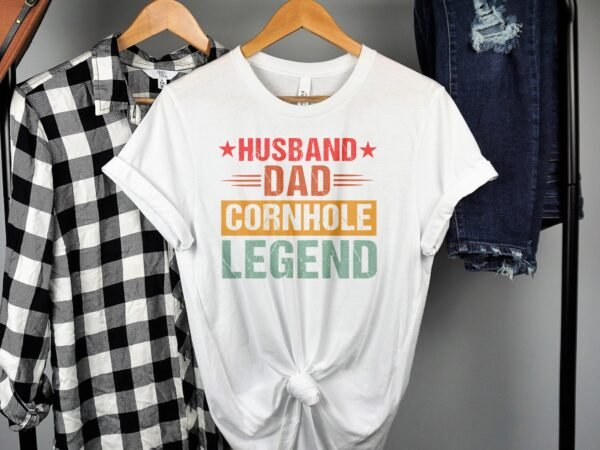 Cornhole Ehemann und Papa Gartenspiel T-Shirt, Familienfreizeitspiel Shirt, Turniersieger Outfit, Wurfsack Holzbrettspiel Tee, Outdoor-Spiel - Image 2