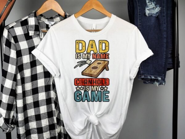 Cornhole Vater Gartenspiel T-Shirt, Camping Freizeitspiel Shirt, Familien Sieger Outfit, Wurfsack Holzbrettspiel Tee, Sommer Outdoor-Spiel - Image 2