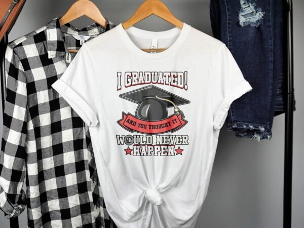 Abschlussgeschenk Schulabschluss T-Shirt für Absolventen Abitur Abschlussfeier Schulabschluss Shirt Doktorhut Student Bachelor Master - Image 2