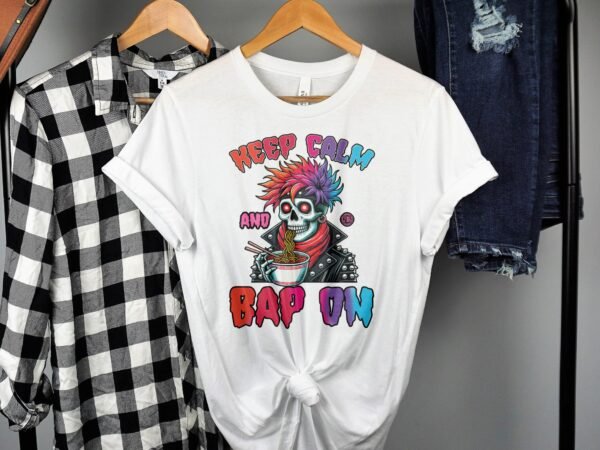 Anime Bibimbap Halloween T-Shirt, Koreanisches Essen Tee, Magisches Kostüm, Ramen MRE Zutaten Shirt, Wahnsinn Bowl Top, Gimbap Party - Image 2