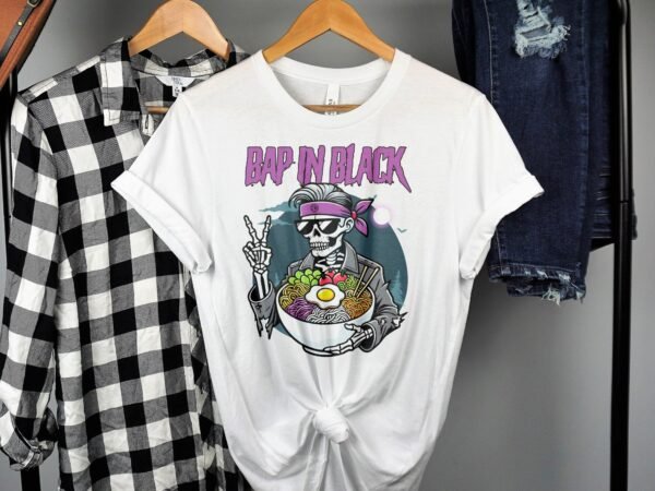 Anime Bibimbap Halloween T-Shirt, Koreanisches Essen Tee, Magisches Kostüm, Ramen MRE Zutaten Shirt, Wahnsinn Bowl Top, Gimbap Party - Image 2